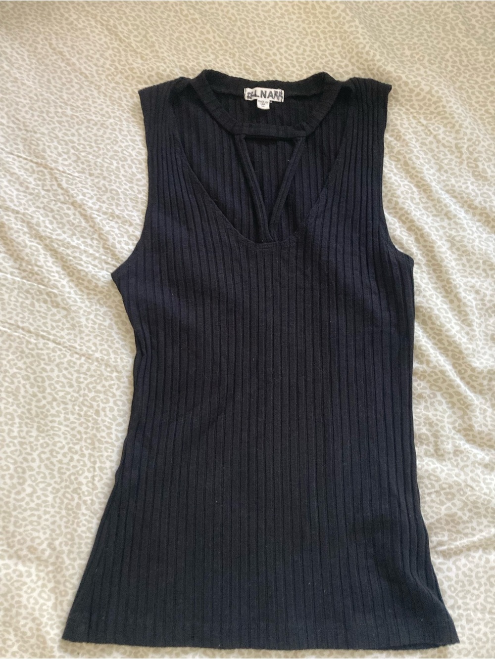 LNA Ribbed V-Neck Black color Sleeveless Knit Top size XS